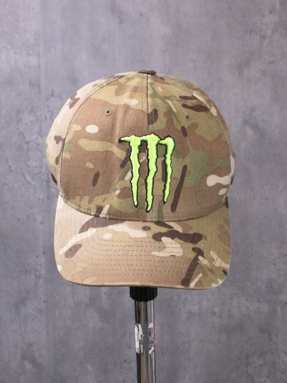 Monster Energy Camo Flexfit Hat Alpinestars Green Logo M/L Hat